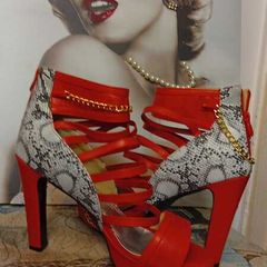Red Ankle Boots Size 12-13