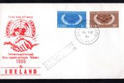 1965 Ireland International Co-operation Year. 20th Anniversary of the UNO Commemorative Stamp Illustrated First Day Cover (FDC)