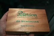 Vintage Peterson WOOD CIGAR BOX 6,5" x 4,5