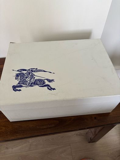 Burberry Navy Leather Baby Zip Heels Size 8