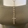 Gold tone Cross Beaded Nexklace Image 2