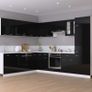 Refrigerator Cabinet High Gloss Black 60x57x207 cm Chipboard Image 3