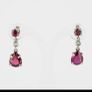 Solid 18k White Gold Ruby & Diamond Earrings Image 4