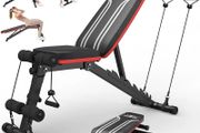 Adjustable Bench, Utility Weight Bench with 8 Position Adjustable Backrest/3 Position Adjustable Footrest, 318 kg Weight Capacity, Foldable Workout Bench with 90 Angle for Home Gym