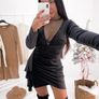 Velor dress with mesh Image 4