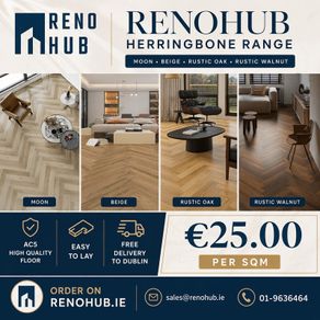 12mm AC5 Herringbone Laminate Flooring - Free Dublin Delivery
