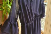 Lovely Girls Navy Chiffon H&amp;M Dress Age 11 Yrs