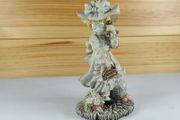 Vintage Girl With Phone Figurine Hand Painted