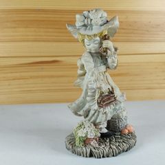 Vintage Girl With Phone Figurine Hand Painted
