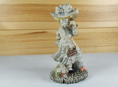 Vintage Girl With Phone Figurine Hand Painted