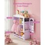 Kids Dress Up Storage, with Jewelry Cabinet, Dress Up Closet with Mirror and Shelves, Princess Costumes Wardrobe Closet, Toddler Costume Organizer Armoire, for Bedroom, Kids Room, Girls, Purple Image 2