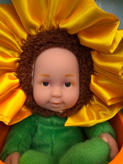 Anne Geddes Sunflower Baby Doll in Flower Pot Please see photos