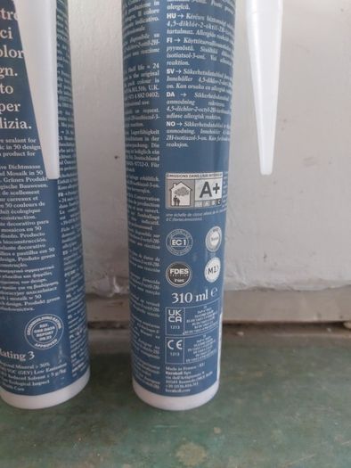 Blue grout and silicone