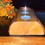 Stunning Rustic Live Edge Pine Wood Tea Light Holder Yule Log Waxed and Sealed Image 4