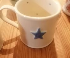 Two Deliverance County Pottery handpainted mugs