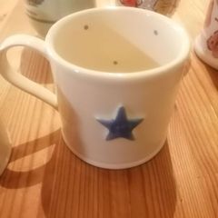 Two Deliverance County Pottery handpainted mugs