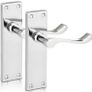 Chrome Elegance Range Polished Chrome Victorian Scroll Lever Latch Handles, Polished Chrome Backplate Door Handles, Contemporary Design for Internal Wooden Doors (MULTIPLE STYLES) Image 6