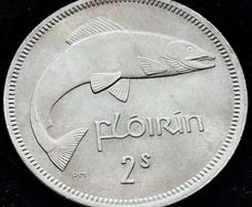 [#282] - Ireland 1964 | Irish 2s | Irish Florin | Salmon | UNC