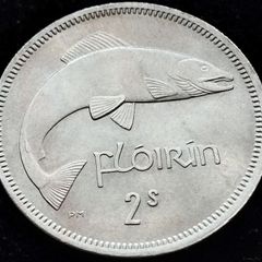 [#282] - Ireland 1964 | Irish 2s | Irish Florin | Salmon | UNC