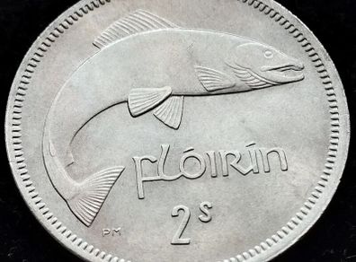 [#282] - Ireland 1964 | Irish 2s | Irish Florin | Salmon | UNC