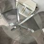 Glass dining table and 4 grey suede chairs Image 4
