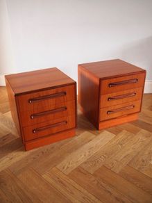 Delivery Available G Plan Fresco Teak Bedside Cabinets Chests Of Drawers Mid Century Vintage Retro Pair
