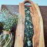 Handmade Wooden & Epoxy Resin Charcuterie Board with Real Pressed Flowers Image 5