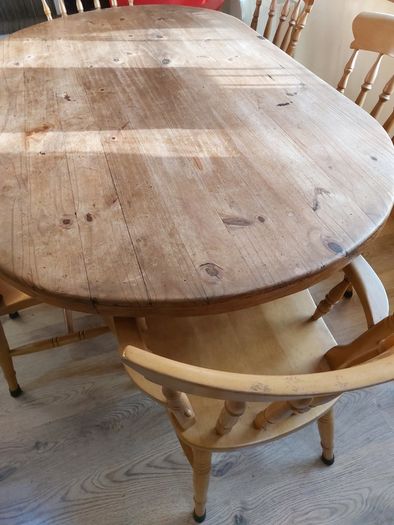 Pine table & chairs