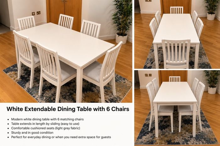 6 Seater Extendable Dining Table