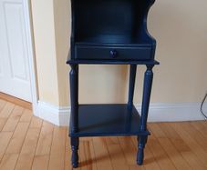 Midnight Blue Upcycled Vintage Hall Stand with Drawer & Gallery Rail
