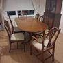 Dining Room Tables and chairs ( Six lovely soft cushion Mahogany chairs with adjustable Mahogany Dining room table. Image 3
