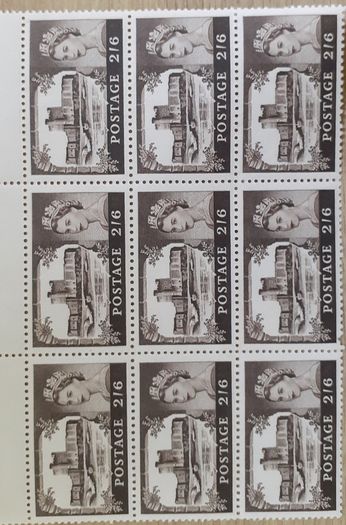 Sheets of Vintage UK Postage Stamps