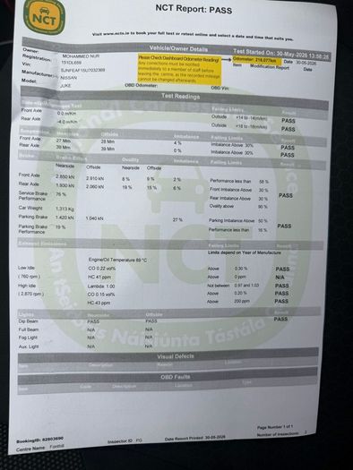 2015 Nissan Juke 1.2 Petrol Manual NCT May 2027