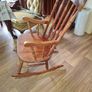 Traditional 1960s Vintage Spindle-Back Wooden Rocking Chair, Colonial or Windsor-inspired Rocking Chair design Collection Only Image 4