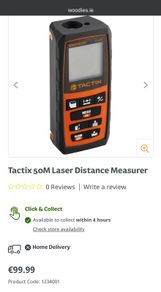 Tactix 50M Laser Distance Measurer