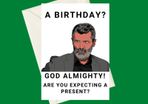 Customisable Manchester United Roy Keane Sky Sports Pundit Novelty Birthday A5 Card, Perfect for gifts, occasions, or funny card for Football Fans
