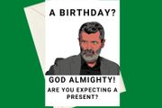 Customisable Manchester United Roy Keane Sky Sports Pundit Novelty Birthday A5 Card, Perfect for gifts, occasions, or funny card for Football Fans