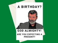 main image for ad Customisable Manchester United Roy Keane Sky Sports Pundit Novelty Birthday A5 Card, Perfect for gifts, occasions, or funny card for Football Fans