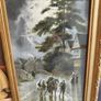 Vintage antique holly Trio print's in gold frame Image 7