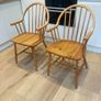Vintage Chairs x 2 - Windsor-style - Carver Armchairs Image 7