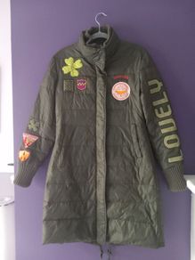 very unique parka coat,feather and down