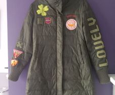 very unique parka coat,feather and down