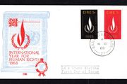 1968 Ireland International Human Rights Year Commemorative Stamps Illustrated First Day Cover (FDC) with Baile Atha Cliath (Dublin) Steele cancel