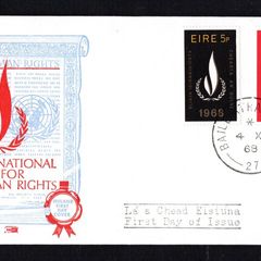 1968 Ireland International Human Rights Year Commemorative Stamps Illustrated First Day Cover (FDC) with Baile Atha Cliath (Dublin) Steele cancel