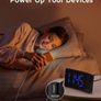 Projection Alarm Clocks Bedside, Digital Clock with 180 Projector, 3-Level Brightness Dimmer, LED Display, USB Charger, Progressive Volume, 9mins Snooze, Digital Alarm Clock for Bedroom Image 4