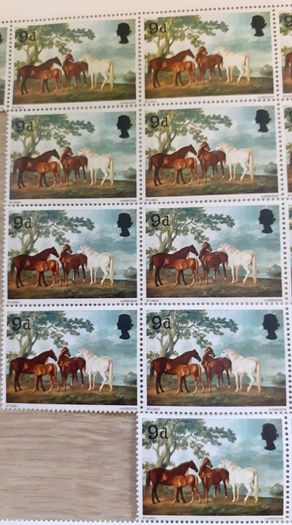 Sheets of Vintage UK Postage Stamps