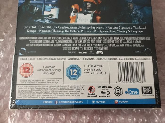 Arrival Blu Ray Steelbook Limited Edition