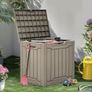 Outdoor Resin Storage Box 31 Gal, Water-resistant Patio Deck Box Outdoor Storage Box for Pillows, Garden Equipment, Securely Lockable, Light Brown Image 7