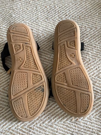 Dressy black summer sandals - sparkly strap / holiday shoes