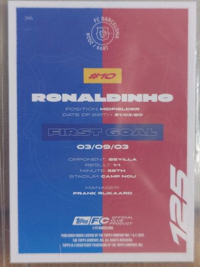 Ronaldinho Barcelona team set Topps